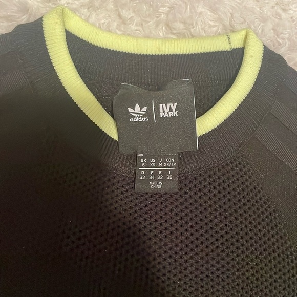 Adidas women’s ivy park black mesa knit crop tops - Picture 5 of 14